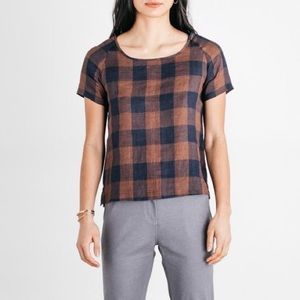 NWT Bridge & Burn Gingham Reese Shirt - Navy/Rust